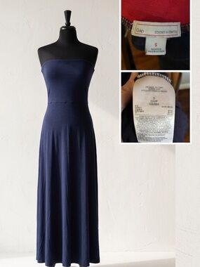 GAP Navy Strapless Maxi Dress